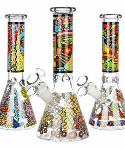 Shop Abstract Art Beaker Water Pipe - 9.75"/14mm F/Designs Vary in australian