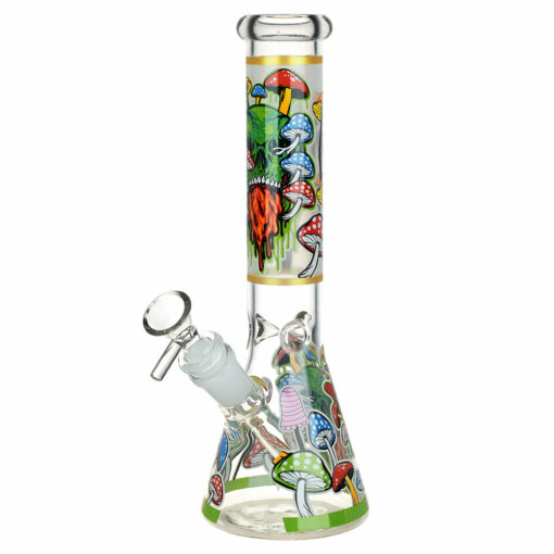 Shop Monsters And Shrooms Glow Glass Beaker Water Pipe - 10" / 14mm F / Designs Vary in australian