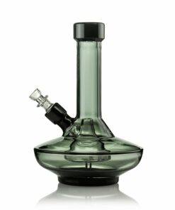 Shop GRAV® Small Wide Base Water Pipe in Smoke with Black Accents in australian