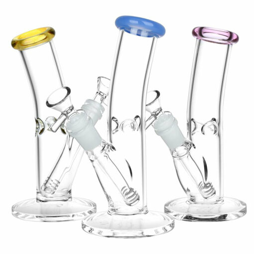 Shop Classic Bent Neck Straight Tube Glass Water Pipe | 14mm F | Colors Vary in australian