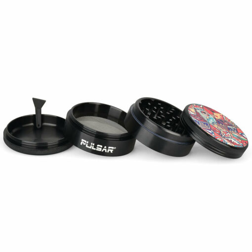 Shop Pulsar Artist Series Metal Grinder - Symbolic Tiles / 4pc / 2.5" in australian