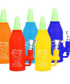 Shop Asian Hot Sauce Silicone Water Pipe- 6.5"/14mm F/Colors Vary in australian