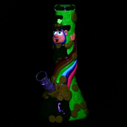 Shop St. Patrick's Day Pot of Gold Glow In The Dark Water Pipe - 10" / 14mm F in australian