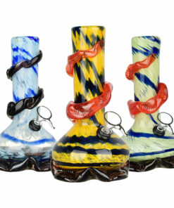 Shop Resplendent Swirl Soft Glass Water Pipe - 8.25" / Colors Vary in australian