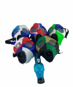 Shop Multi-Colored Silicone Skull Gas Mask Bong in australian