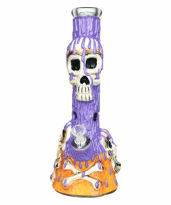 Shop Skull & Bones 3D Painted Beaker Water Pipe - 14" / 14mm F in australian