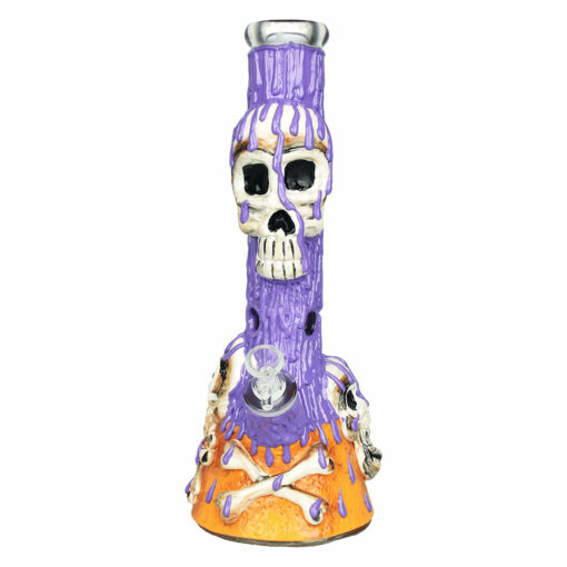 Shop Skull & Bones 3D Painted Beaker Water Pipe - 14" / 14mm F in australian