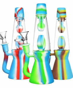 Shop Lava Lamp Silicone/Glass Water Pipe- 8" /14mm F /Colors Vary in australian