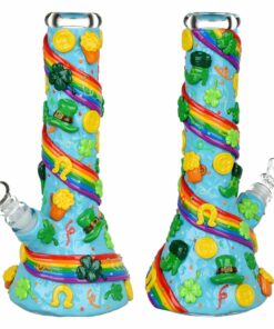 Shop St. Patrick's Day Rainbows and Gold Glow In The Dark Water Pipe - 10