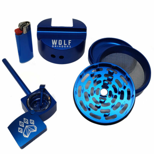 Shop Wolf Grinders Combo Crusher All-In-One Cannabis Kit | 2.7" Wolf Grinders Combo Crusher All-In-One Cannabis Kit | Packaging in australian