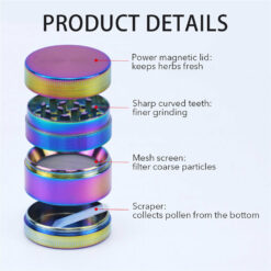 Shop 4 Piece Zinc Alloy Iridescent Metal Grinder in australian