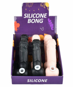 Shop 6PC DISPLAY - Ding-a-Ling Silicone Water Pipe - 6.75" / 14mm F / Tan and Black in australian