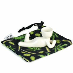 Shop Art Of Smoke Pot Head Ceramic Pipe w/ Hemp Leaf Pattern Bag in australian