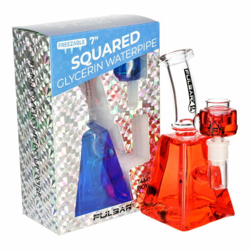 Shop Pulsar Glycerin Series Squared Water Pipe - 7"/14mm F/Colors Vary in australian