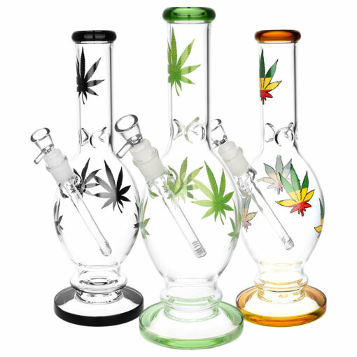 Shop Hemp Leaf Egg Vase Water Pipe - 12" / 14mm F / Colors Vary in australian