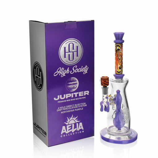 Shop High Society | Jupiter Premium Wig Wag Waterpipe (Slime Purple) in australian