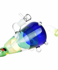 Shop Ghoulish Glow in the Dark Lazy Glass Water Pipe - 10" in australian