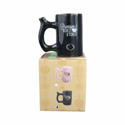 Shop Premium Roast & Toast Mug - Shiny Black with White Print in australian