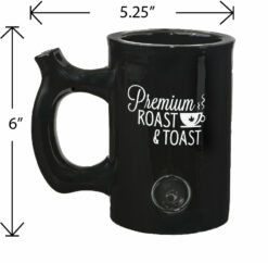 Shop Premium Roast & Toast Mug - Shiny Black with White Print in australian