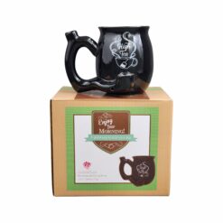 Shop High Tea single wall Mug - shiny black with white imprint in australian