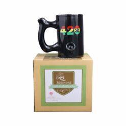 Shop 420 Mug - Black Mug with Rasta Colors in australian