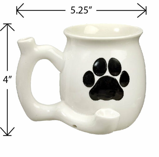 Shop Dog Paw Mug - White with Black Paw in australian