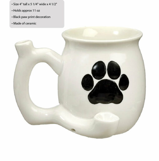 Shop Dog Paw Mug - White with Black Paw in australian