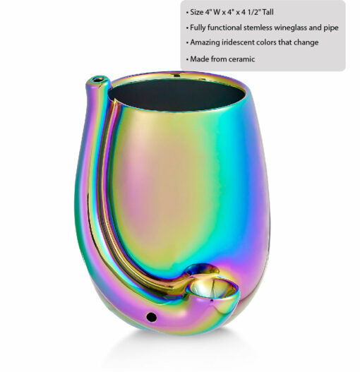 Shop Iridescent Stemless Wine Glass Pipe in australian