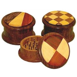 Shop Round Wood Herb Grinder | 2pc in australian