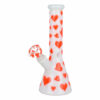 Shop Valentines Day Heart Glow In The Dark Beaker Water Pipe - 10" / 14mm F in australian