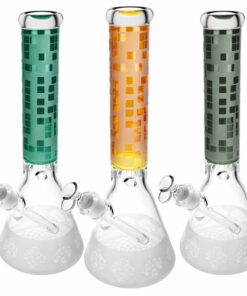 Shop Pixelate Etched Beaker Water Pipe - 15"/14mm F/Colors Vary in australian