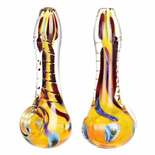 Shop Vibrant Sea Slug Ribbed Glass Hand Pipe in australian