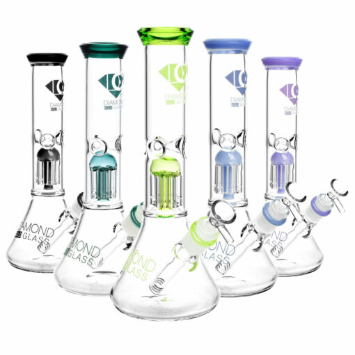 Shop Diamond Glass Clear Mansion Water Pipe-11"/14mmF/Colors Vary in australian