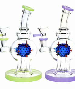 Shop Coronavirus Perc Glass Water Pipe - 7.5"/14mm F/Colors Vary in australian