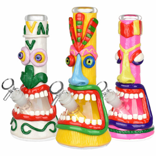 Shop Screamin' Tiki 3D Painted Beaker Water Pipe - 9.75" / Designs Vary in australian