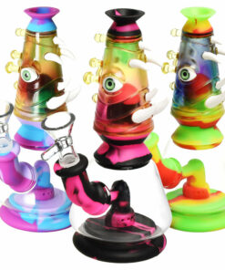 Shop Horned Eye Silicone & Resin Water Pipe - 7"/14mm F/Colors Vary in australian