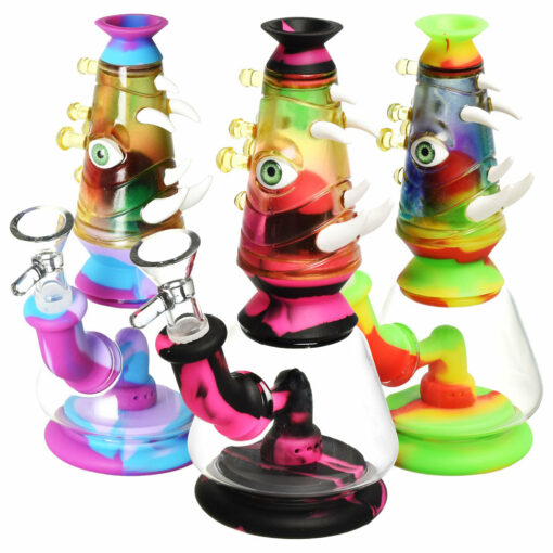 Shop Horned Eye Silicone & Resin Water Pipe - 7"/14mm F/Colors Vary in australian