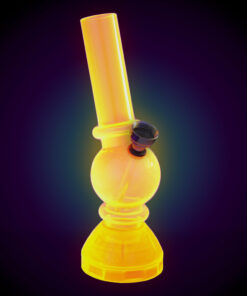 Shop Angled Mini Acrylic Water Pipe w/ Built in Grinder Base - 6.5" in australian