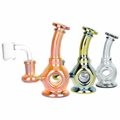 Shop Time Warp Electroplated Glass Mini Dab Rig | 4.75" | 14mm F | Colors Vary in australian