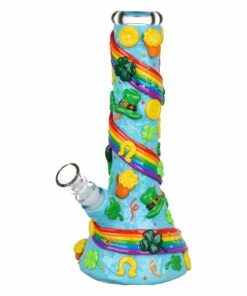 Shop St. Patrick's Day Rainbows and Gold Glow In The Dark Water Pipe - 10