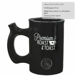 Shop Premium Roast & Toast Mug - Shiny Black with White Print in australian