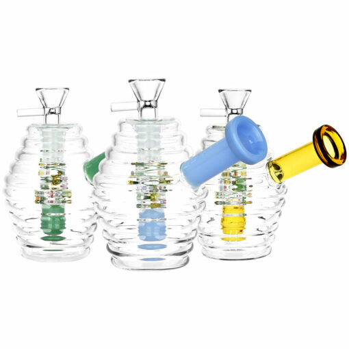 Shop What's The Buzz Glass Water Pipe - 4" / 14mm F / Colors Vary in australian