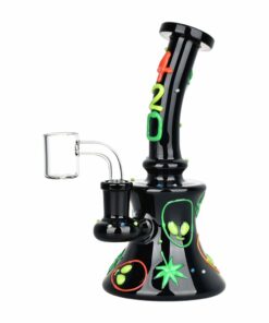 Shop 420 Alien Glow In The Dark Glass Dab Rig - 6.5" / 14mm F in australian