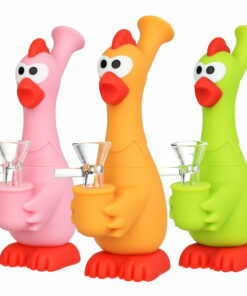 Shop What The Cluck Silicone Water Pipe - 7" / 14mm F / Colors Vary in australian