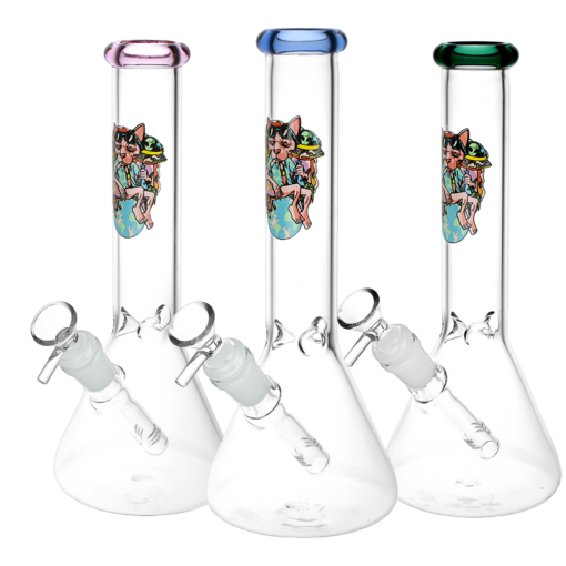 Shop Chill Cat Glass Beaker Water Pipe | 14mm F | Colors Vary in australian