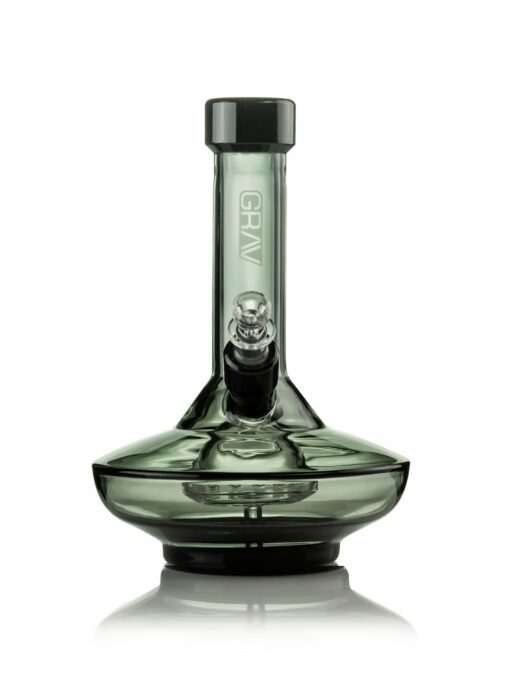 Shop GRAV® Small Wide Base Water Pipe in Smoke with Black Accents in australian