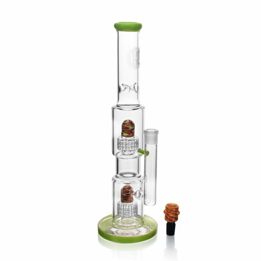 Shop High Society | Gemini Premium Wig Wag Waterpipe (Green) in australian