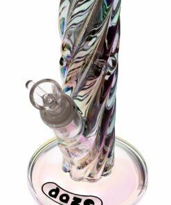 Shop Daze Glass - 12 Inch Iridescent Rainbow Spiral Glass Water Pipe in australian