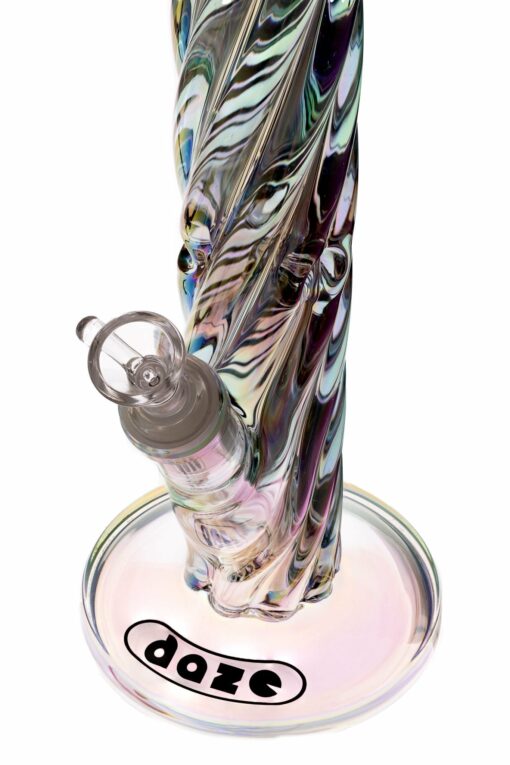 Shop Daze Glass - 12 Inch Iridescent Rainbow Spiral Glass Water Pipe in australian