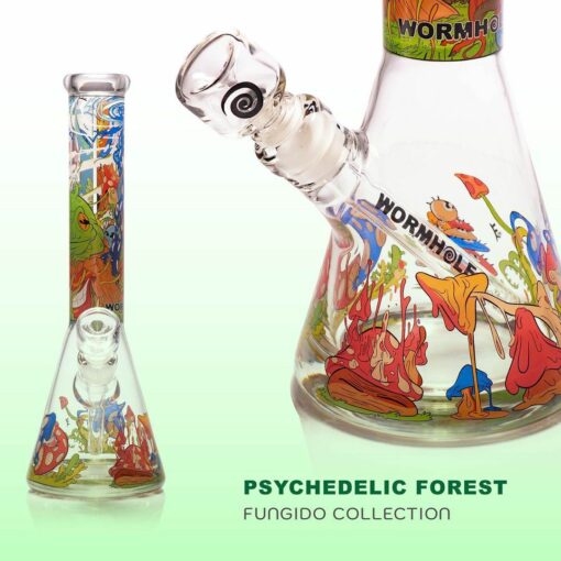 Shop Wormhole Psychedelic Forest Beaker Water Pipe - 14.5" / 14mm F in australian